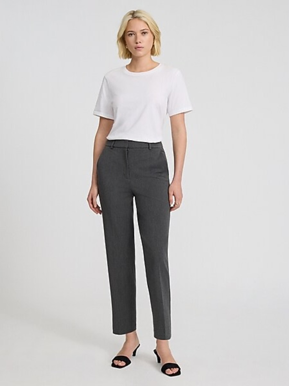 NWT Express Editor Pants Gray Super High Rise Straight Leg Dress Pants 2R